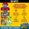 Picture of Big Wipes Heavy-Duty Pro+ (red top) tub 100 wipes