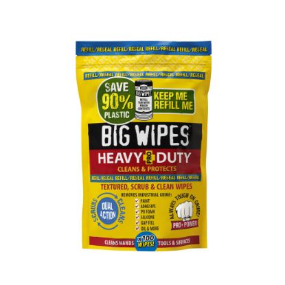 Picture of Big Wipes Heavy-Duty Pro+ (red top) refill pouch 100 wipes