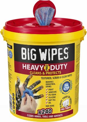 Picture of Big Wipes Heavy-Duty Pro+ (red top) bucket 240 wipes