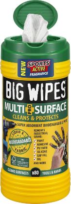 Picture of Big Wipes Multi-Surface Pro+ Bio (green top) tub 80 wipes