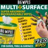 Picture of Big Wipes Multi-Surface Pro+ Bio (green top) bucket 240 wipes