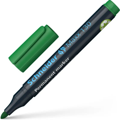 Picture of SCHNEIDER MAXX 130 PERMANENT MARKER BULLET TIP 1mm - 3mm GREEN (PACK 10)