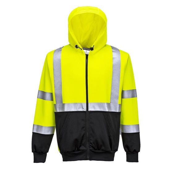 Picture of HI-VIS CONT ZIP HOODIE YLW/BLK 5XL