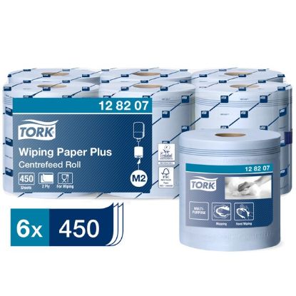 Picture of XBR 157M TORK ADVANCED WIPER 420 BLUE CENTREFEED ROLL (6 per pack) (128207)