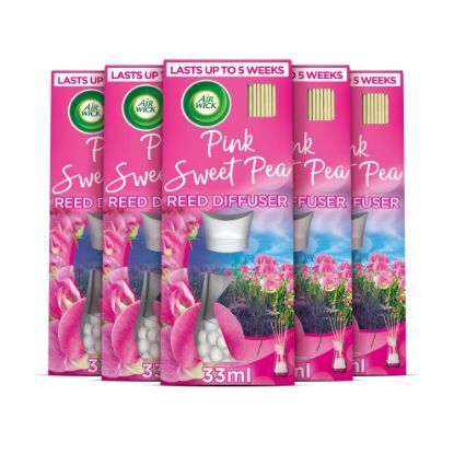 Picture of Air Wick Air Freshener Reed Diffuser Pink Sweet Pea  Pack of 5 x 33ml