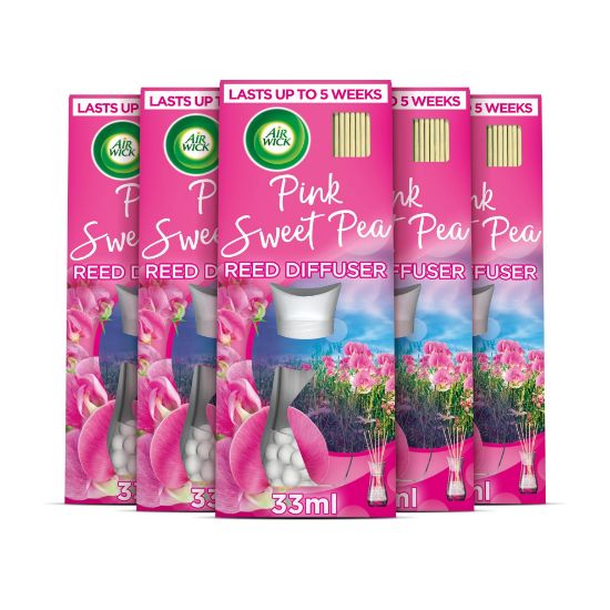 Picture of Air Wick Air Freshener Reed Diffuser Pink Sweet Pea  Pack of 5 x 33ml