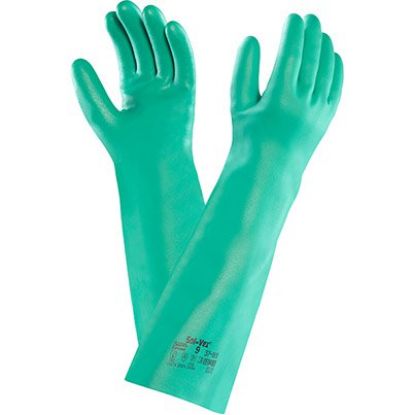 Picture of Ansell AlphaTec Solvex 37-185 Unlined Nitrile Chemical-Resistant Gloves - Size 10